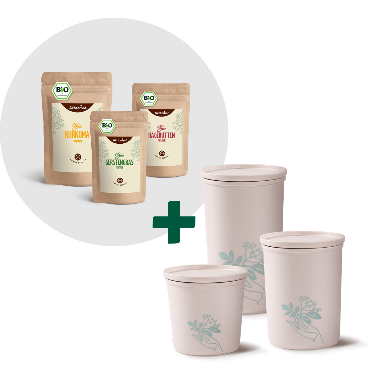 Goldene Milch Mischung 3er Bio Set + Frischhaltedosen