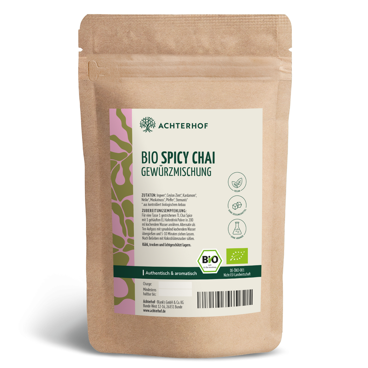 Bio Spicy Chai Gewürzmischung – zuckerfrei (500g)