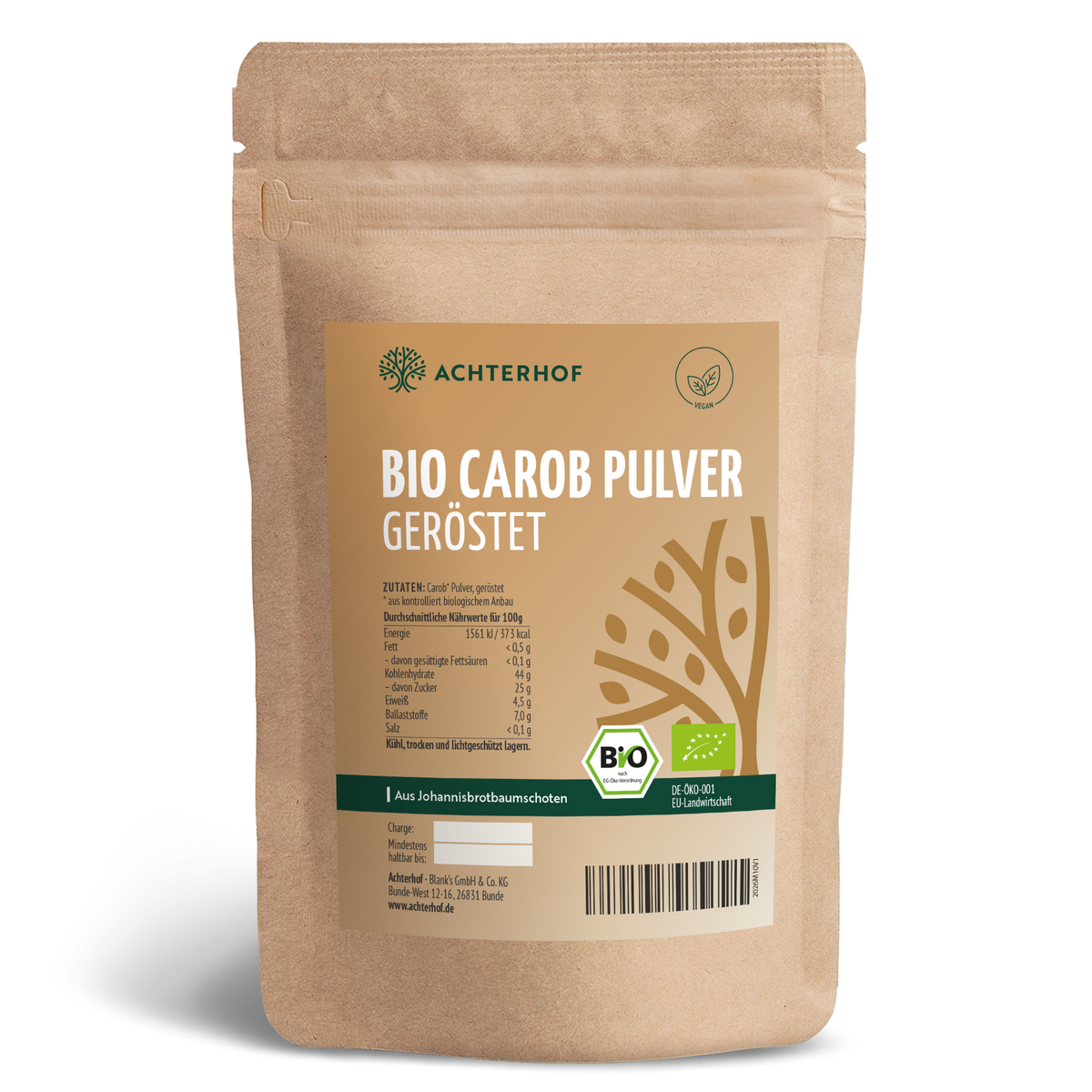 Bio Carobpulver geröstet (1000g)