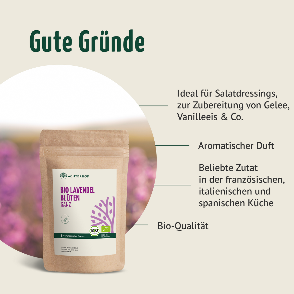 Lavendelblüten ganz Bio (250g)